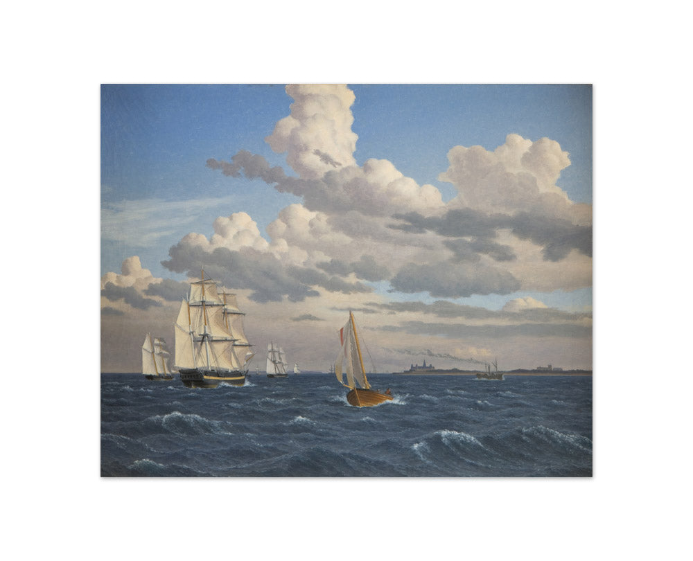 Christoffer Wilhelm Eckersberg - Part of Øresund north of Kronborg - Compact / Full Bleed / No Frame