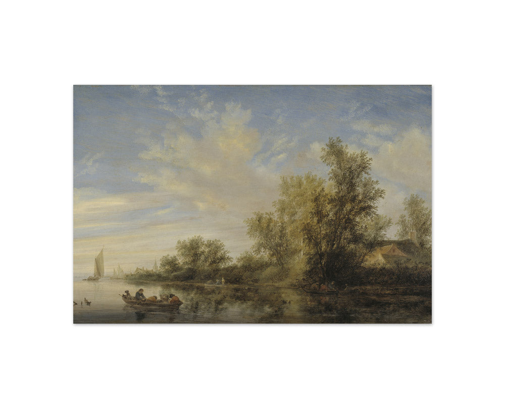 Salomon van Ruysdael - River Landscape - Compact / Full Bleed / No Frame