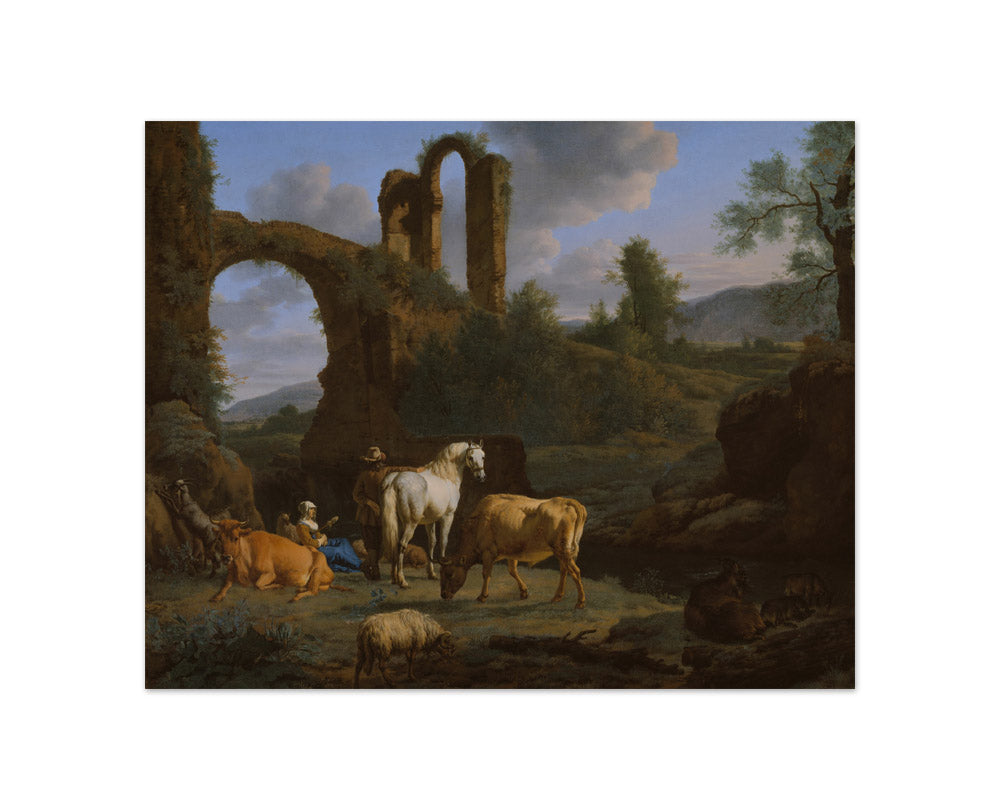 Adriaen van de Velde - Pastoral Landscape with Ruins - Compact / Full Bleed / No Frame