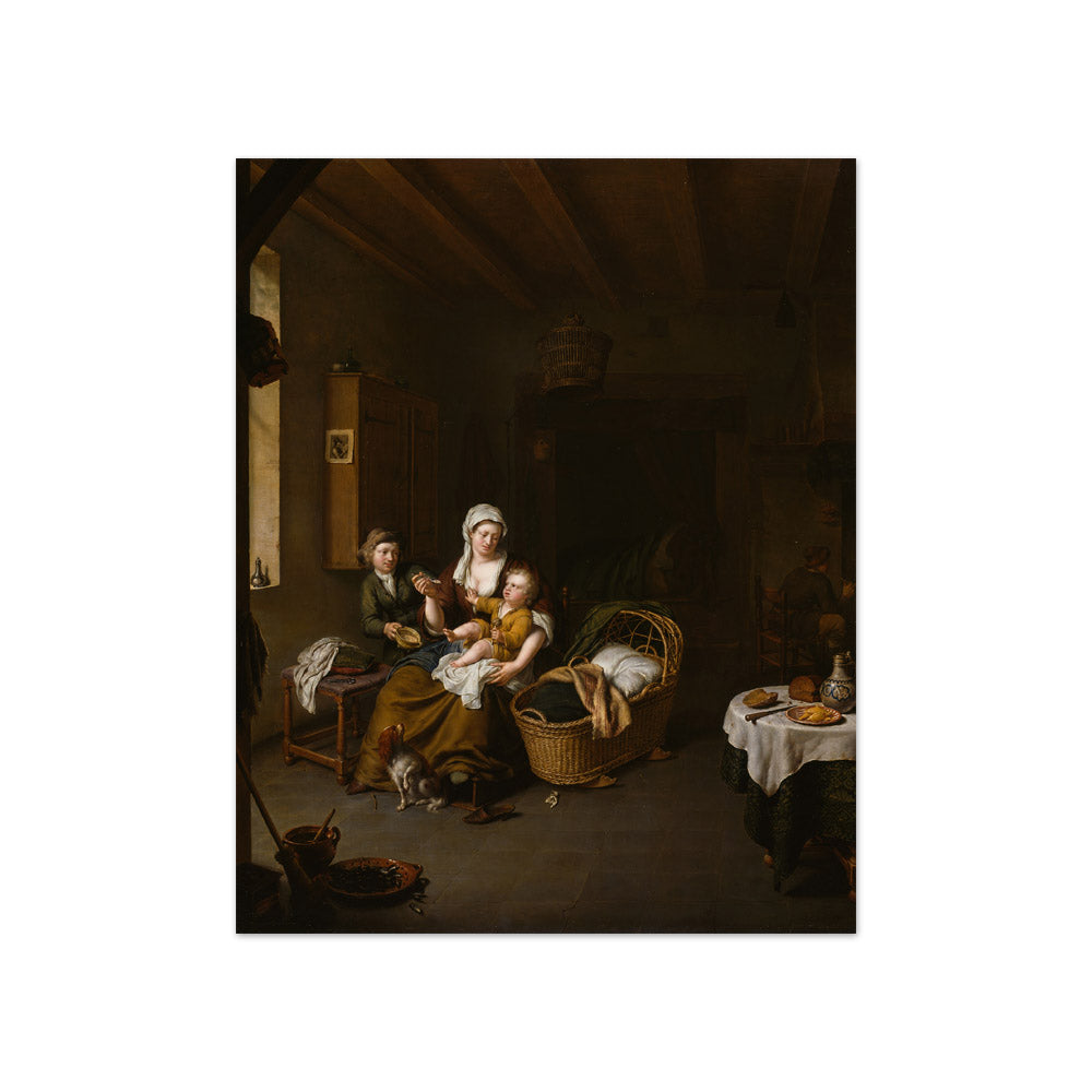 Willem van Mieris - A Mother Feeding her Child (The Happy Mother) - Compact / Full Bleed / No Frame