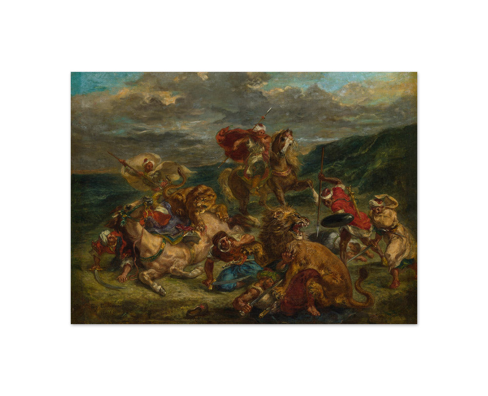 Eugène Delacroix - Lion Hunt - Compact / Full Bleed / No Frame