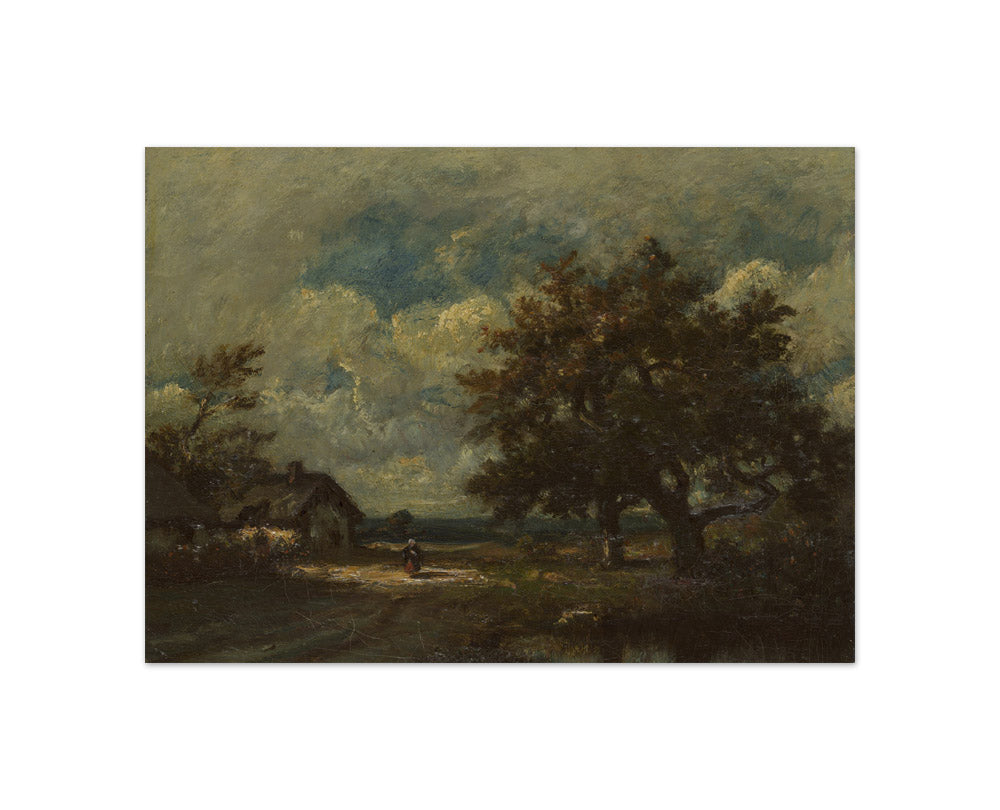 Jules Dupré - The Cottage by the Roadside, Stormy Sky - Compact / Full Bleed / No Frame