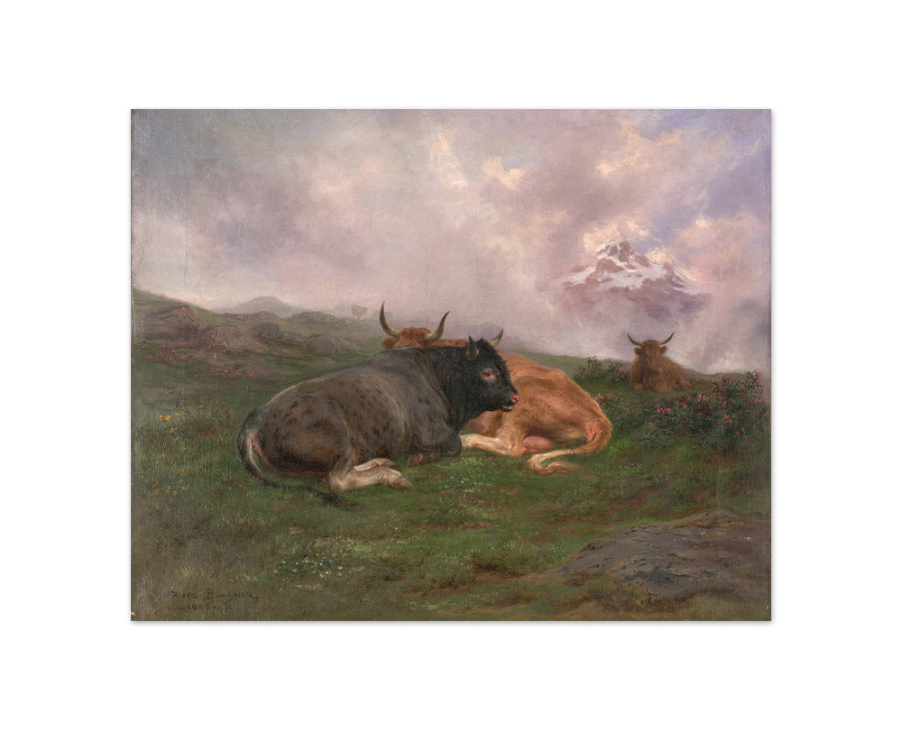 Rosa Bonheur - Cattle at Rest on a Hillside in the Alps - Compact / Full Bleed / No Frame