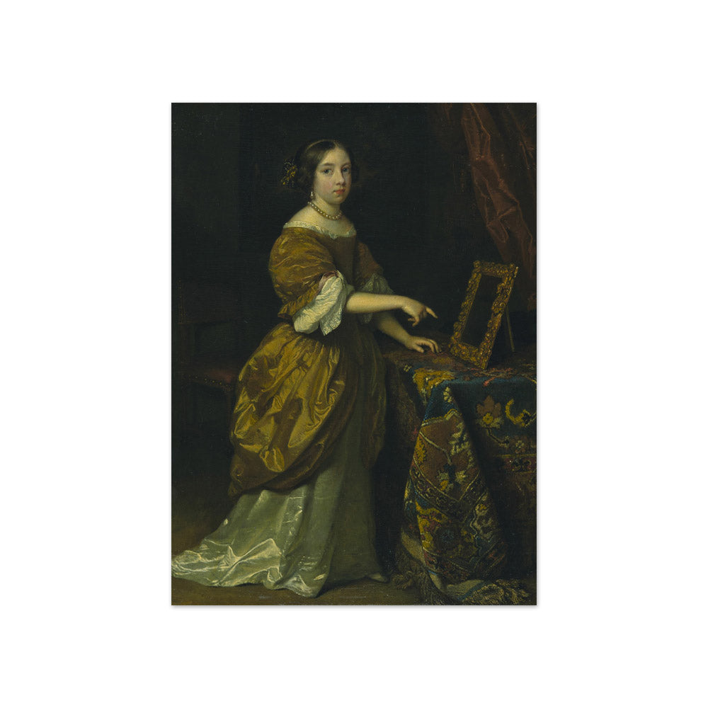 Caspar Netscher - Girl Standing before a Mirror - Compact / Full Bleed / No Frame