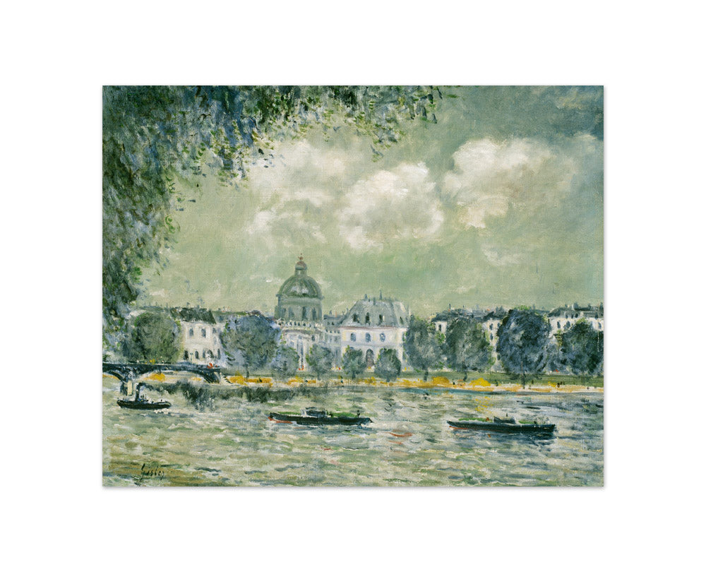 Alfred Sisley - Landscape along the Seine with the Institut de France and the Pont des Arts - Compact / Full Bleed / No Frame