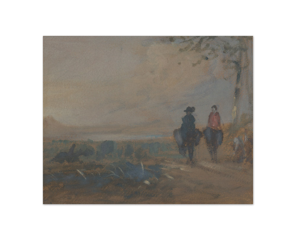 Joseph Mallord William Turner - Landscape with Lake and Two Figures Riding - Compact / Full Bleed / No Frame