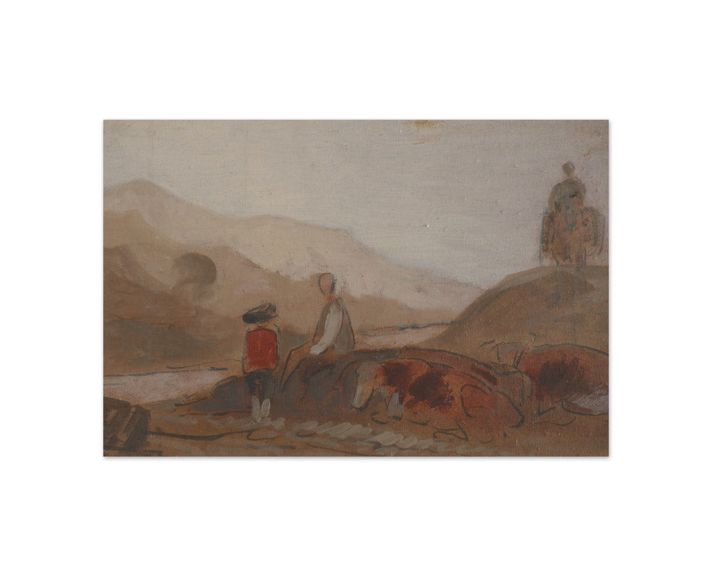 Joseph Mallord William Turner - Mountainous Landscape with Figures by a Lake - Compact / Full Bleed / No Frame