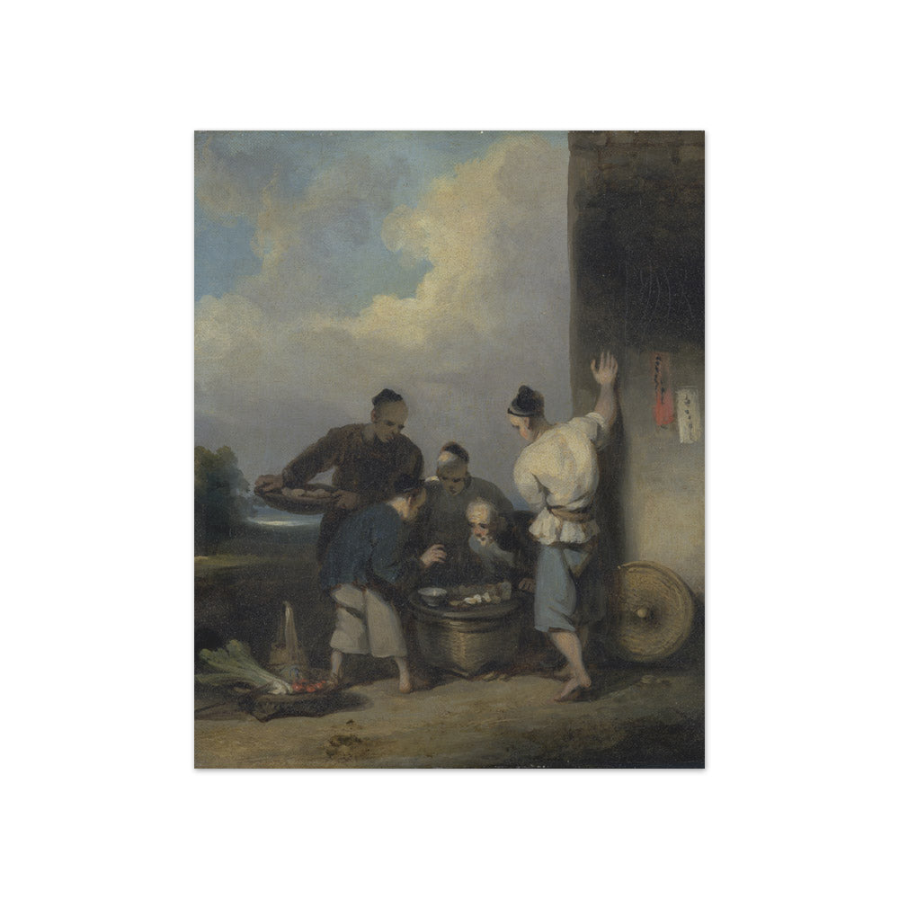 George Chinnery - Coolies Round the Food Vendor's Stall - Compact / Full Bleed / No Frame