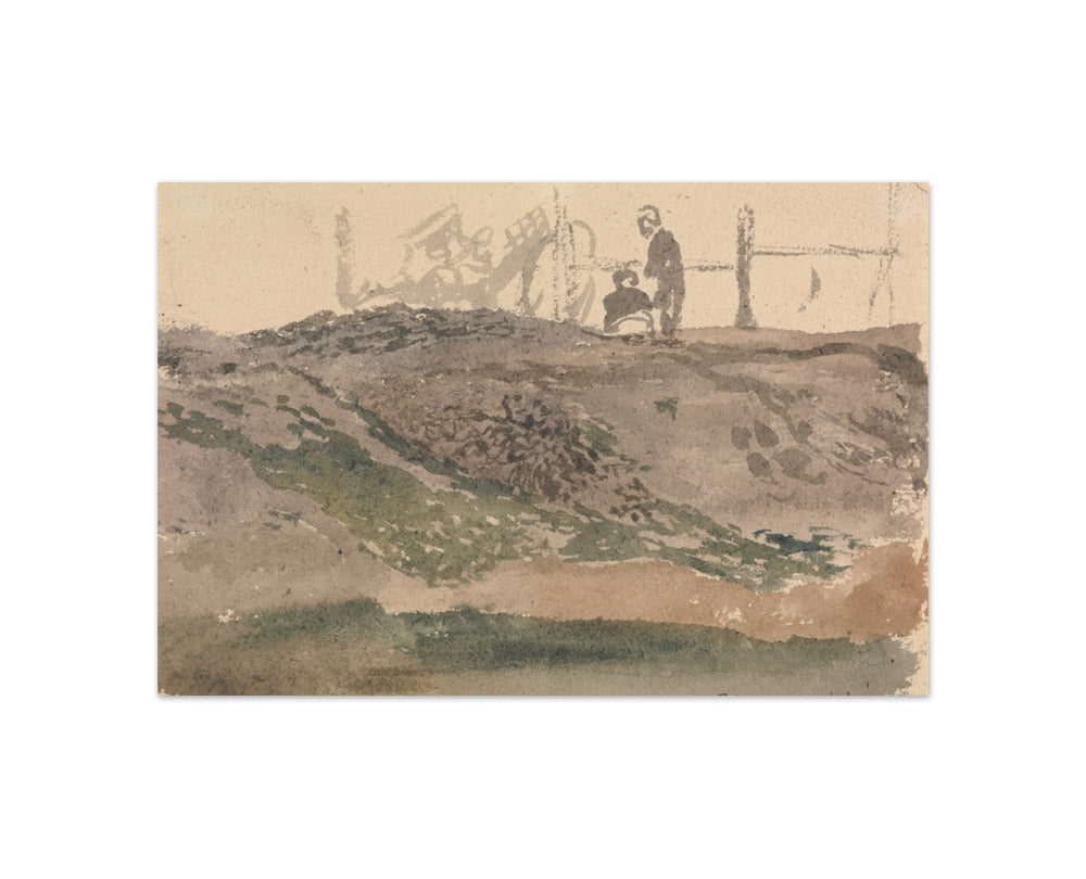 John Linnell - Figures on a Bank, Kensington Gravel Pits - Compact / Full Bleed / No Frame