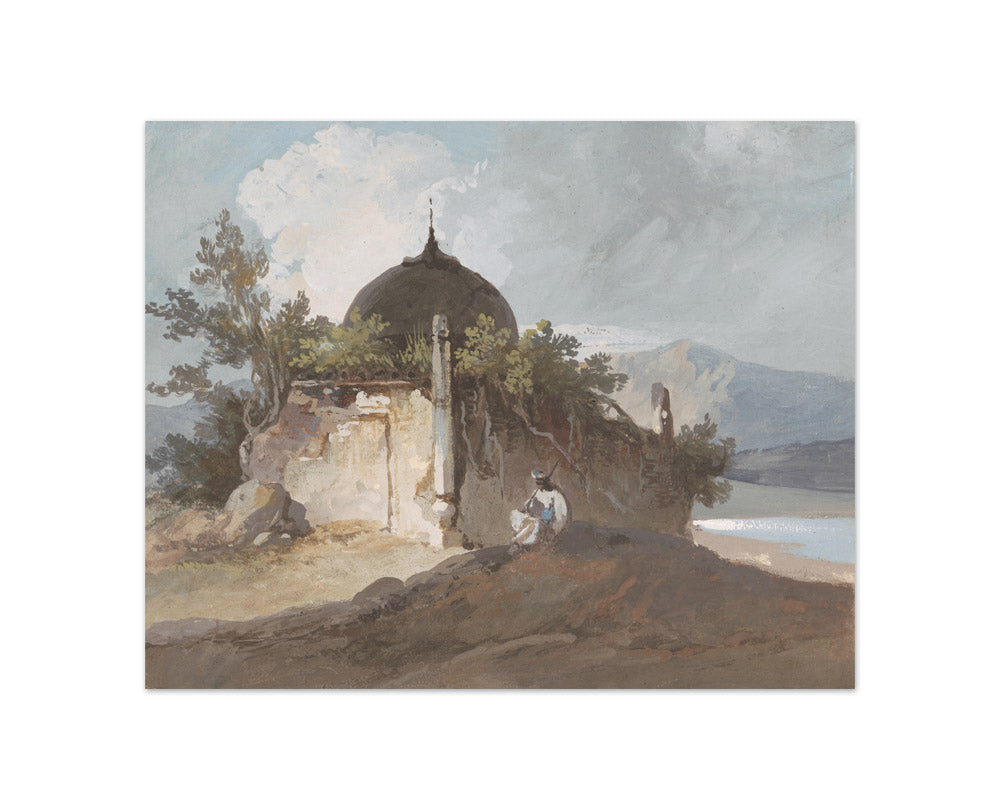 George Chinnery - Figure Seated by an Indian Temple - Compact / Full Bleed / No Frame