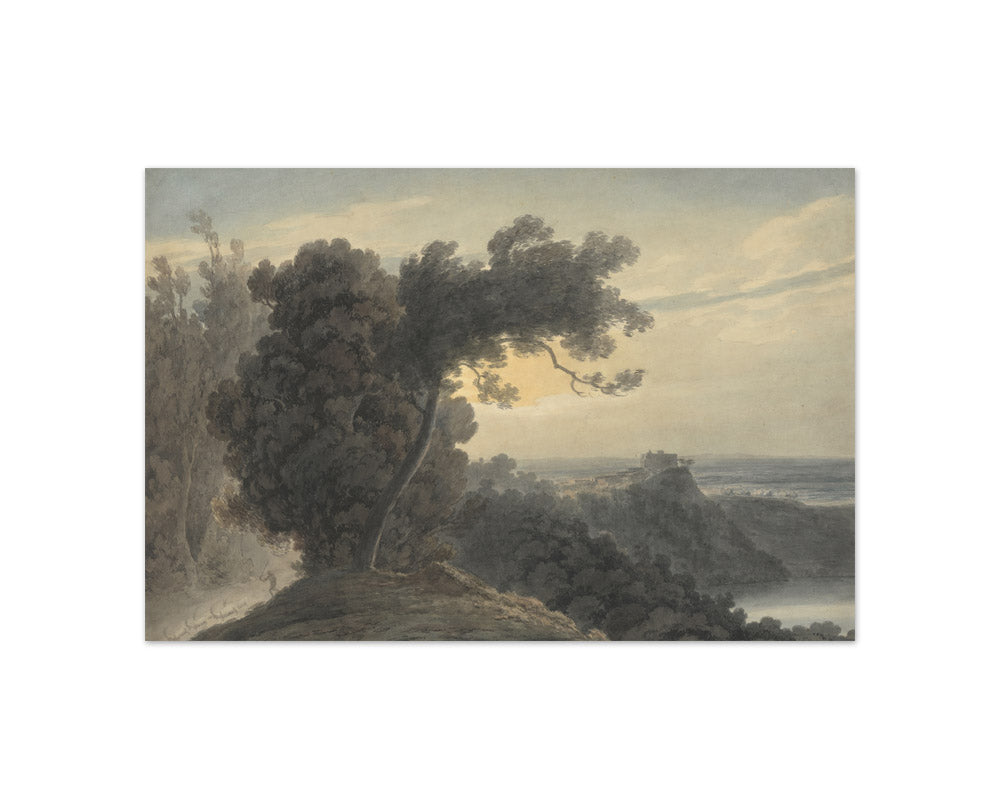 John Robert Cozens - The Lake of Albano and Castel Gandolfo - Compact / Full Bleed / No Frame