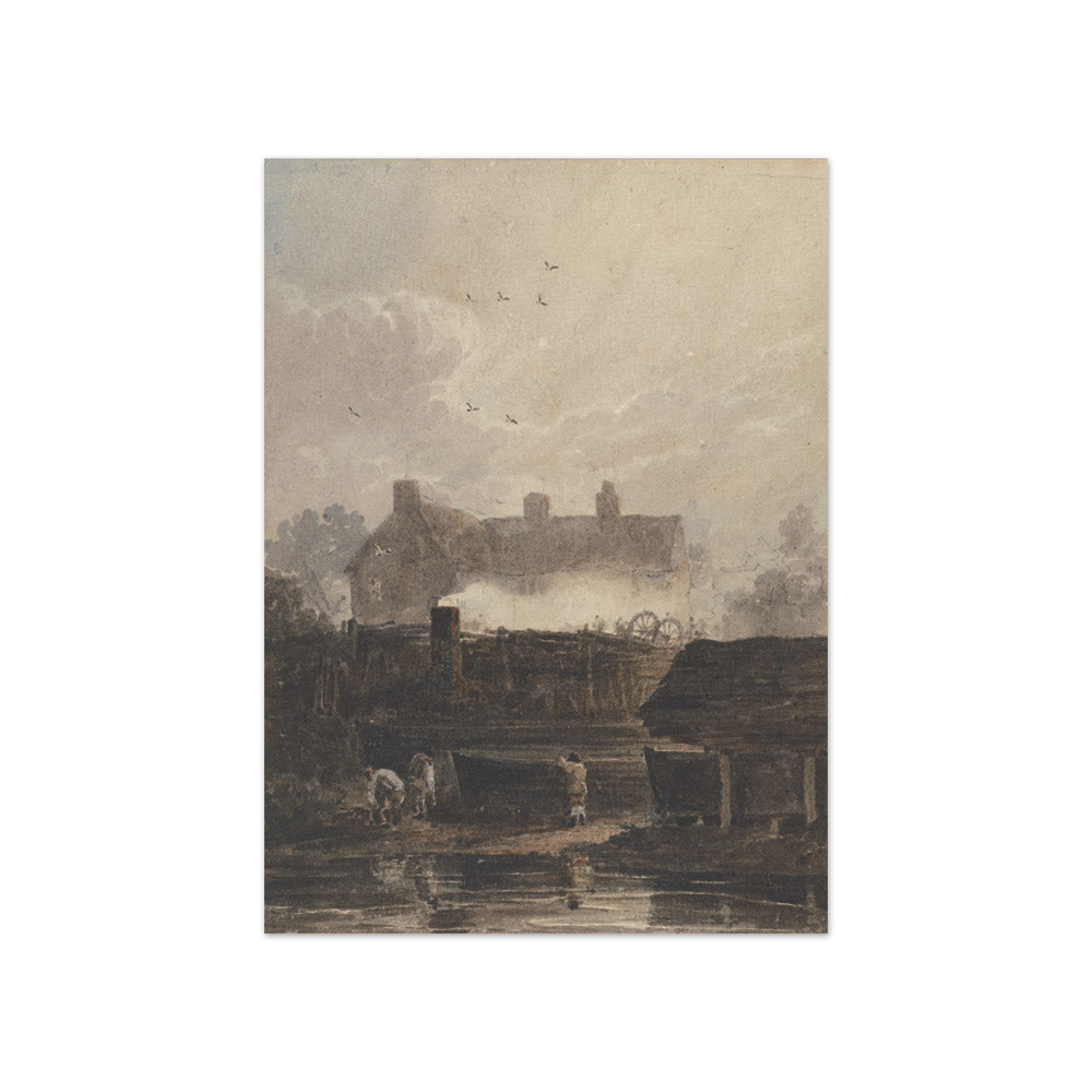 David Cox the Elder - Boat Building - Dockyard at Birmingham - Compact / Full Bleed / No Frame