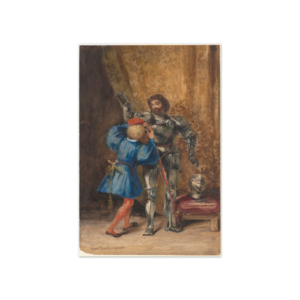 Eugène Delacroix - Goetz von Berlichingen Being Dressed in Armor by His Page - Compact / Full Bleed / No Frame