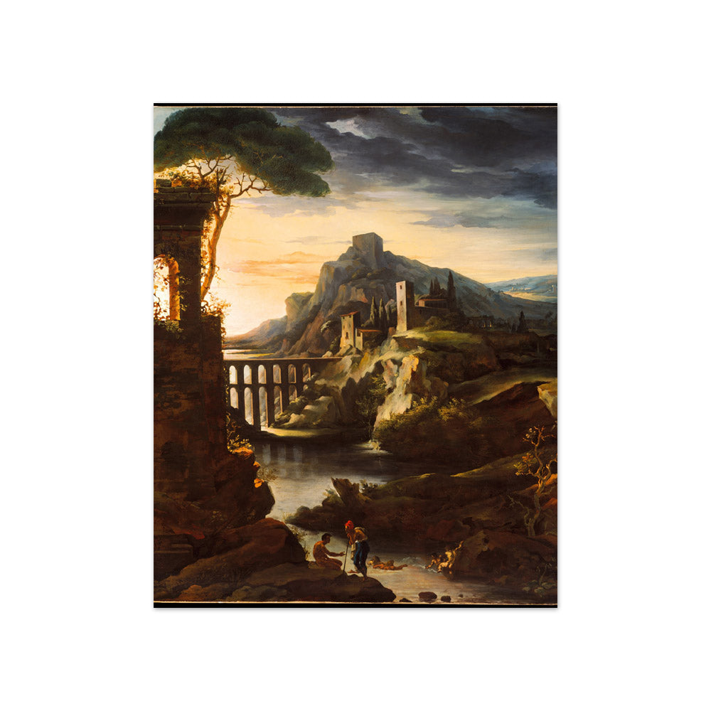 Théodore Gericault - Evening: Landscape with an Aqueduct - Compact / Full Bleed / No Frame