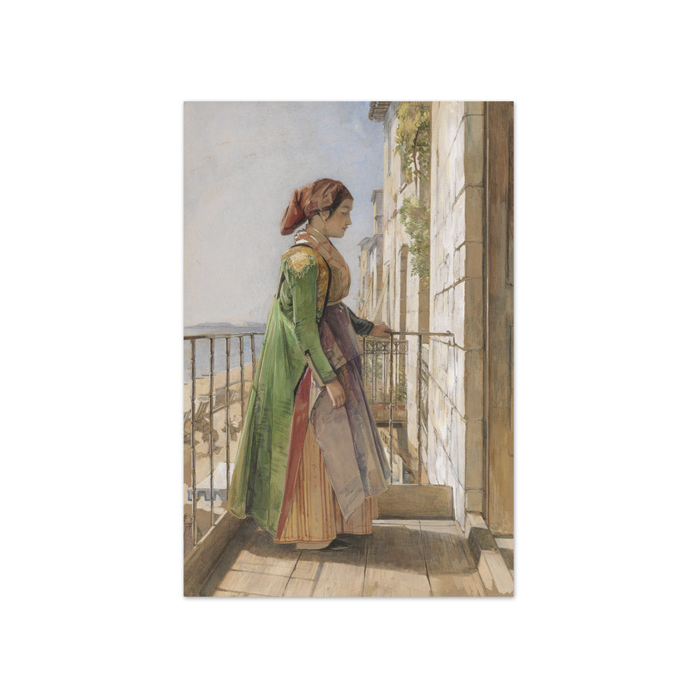 John Frederick Lewis - A Greek Girl Standing on a Balcony - Compact / Full Bleed / No Frame