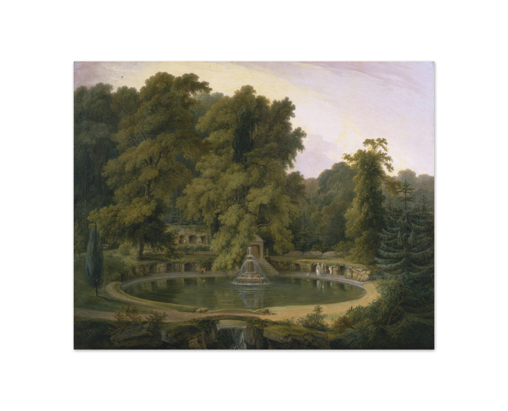 Thomas Daniell - Temple, Fountain and Cave in Sezincote Park - Compact / Full Bleed / No Frame