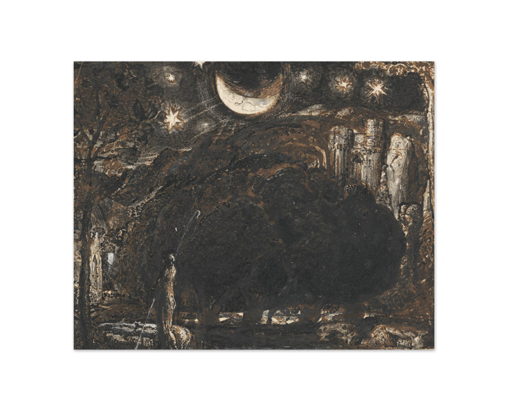Samuel Palmer - A Shepherd and his Flock under the Moon and Stars - Compact / Full Bleed / No Frame