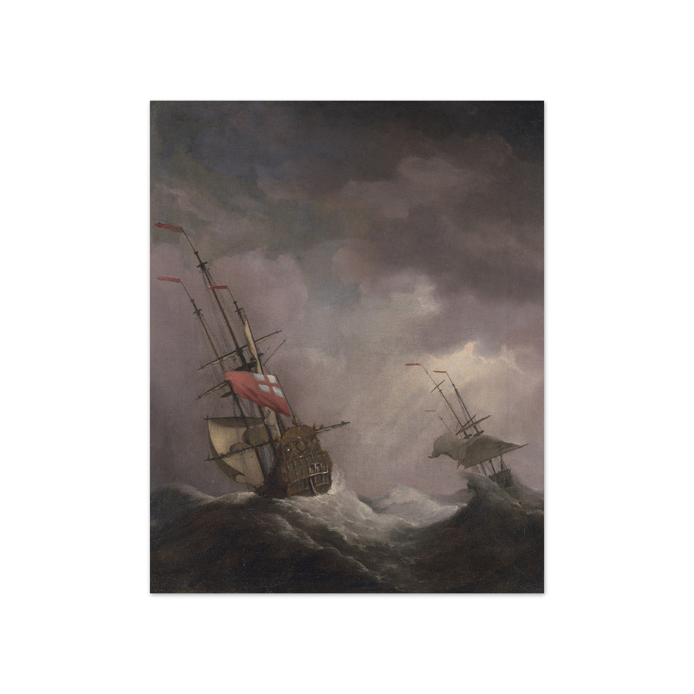 Willem van de Velde the Younger - An English Ship at Sea Running In a Gale - Compact / Full Bleed / No Frame