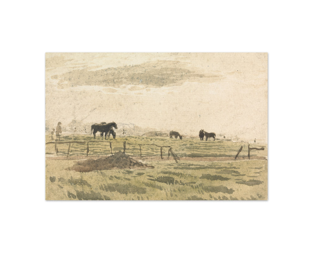 John Linnell - Horses in a Paddock - Compact / Full Bleed / No Frame