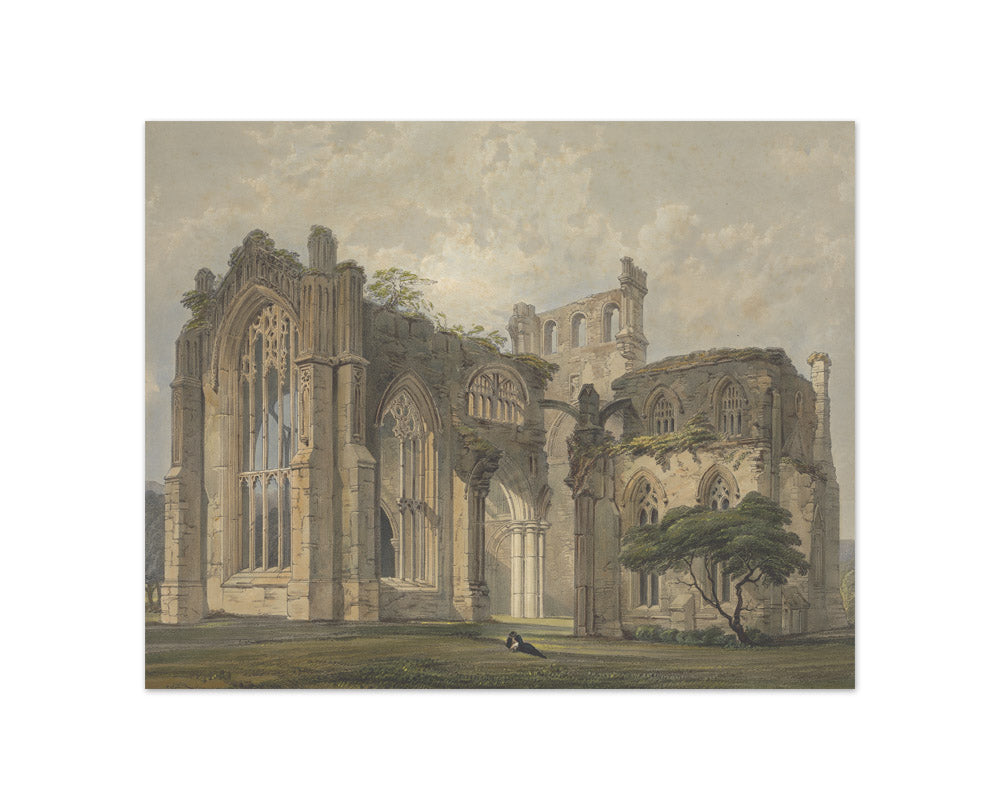 William Simpson - Melrose Abbey from the West - Compact / Full Bleed / No Frame