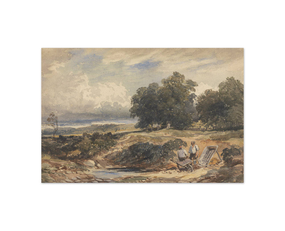 David Cox the Elder - Landscape with Men Sifting Sand - Compact / Full Bleed / No Frame