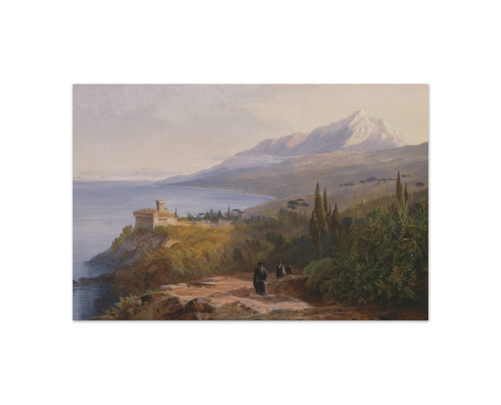 Edward Lear - Mount Athos and the Monastery of Stavronikétes - Compact / Full Bleed / No Frame