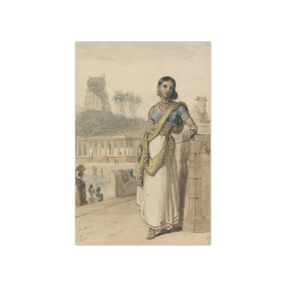 William Daniell - A High Caste Woman Standing by a Wall - Compact / Full Bleed / No Frame