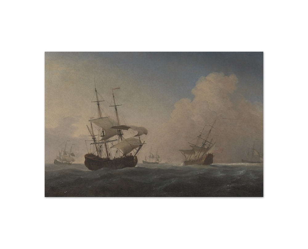 Willem van de Velde the Younger - English Warships Heeling in the Breeze Offshore - Compact / Full Bleed / No Frame