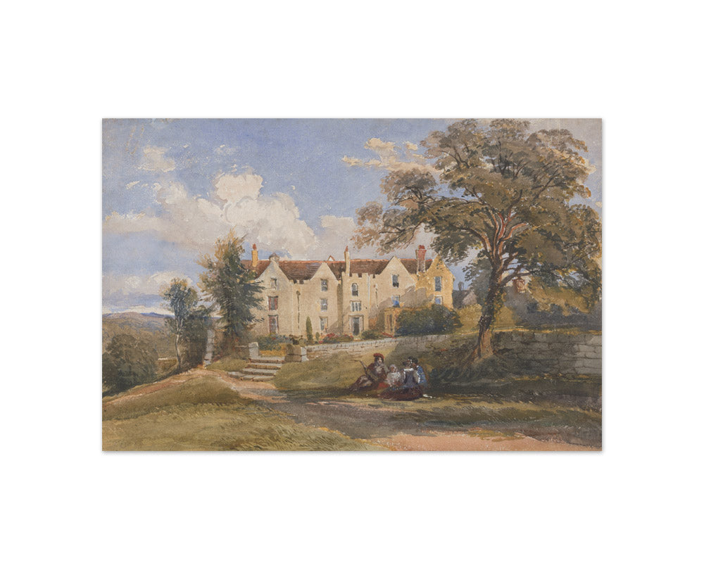 David Cox the Elder - Group Seated in Grounds of a Large House - Compact / Full Bleed / No Frame