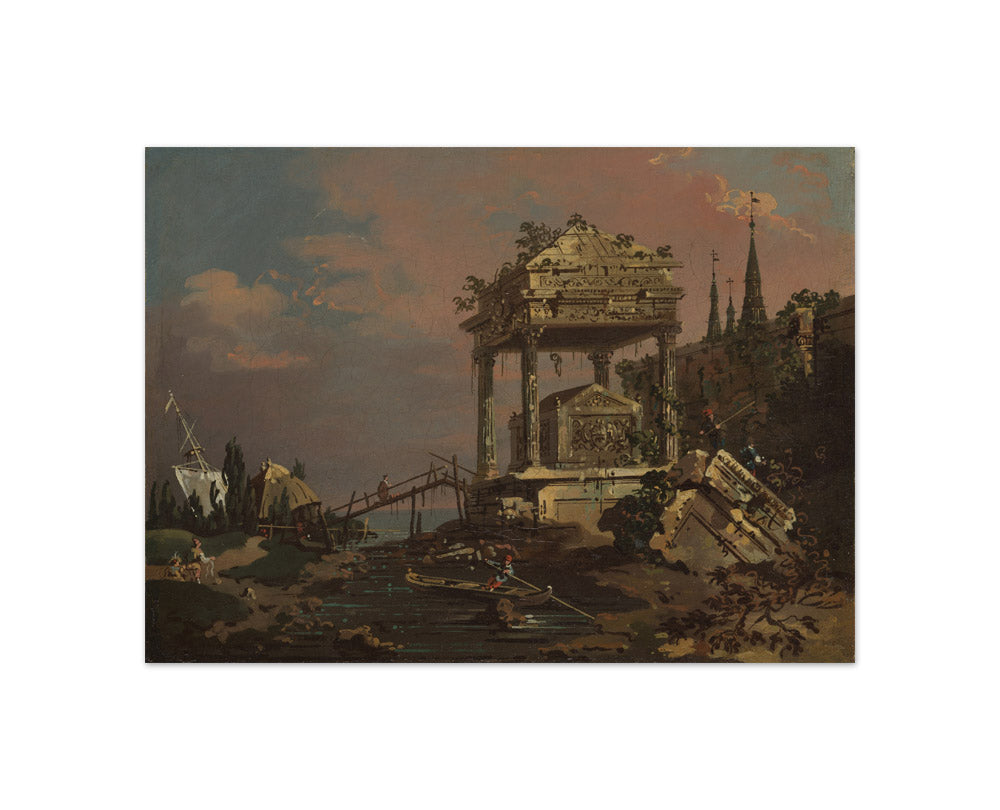 Canaletto - Imaginary View with a Tomb by the Lagoon - Compact / Full Bleed / No Frame