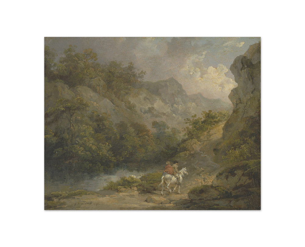 George Morland - Rocky Landscape with Two Men on a Horse - Compact / Full Bleed / No Frame