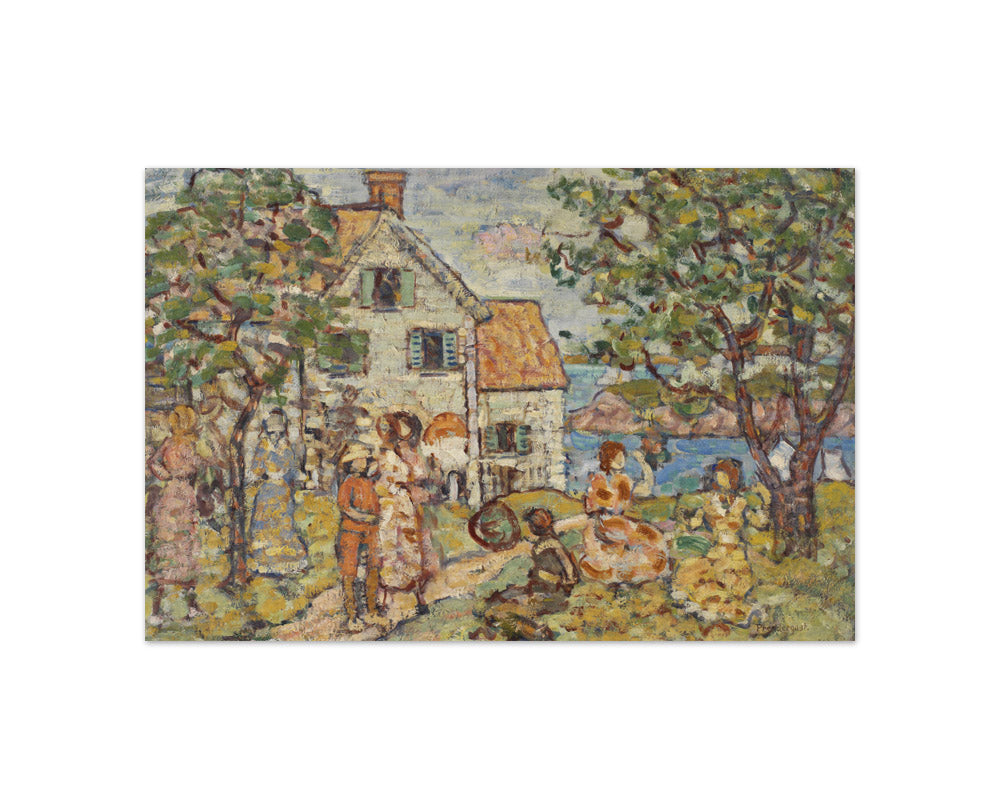 Maurice Brazil Prendergast - Beach and Two Houses - Compact / Full Bleed / No Frame