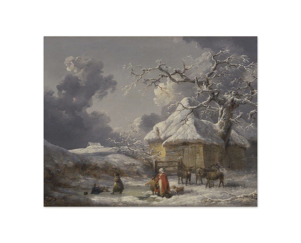 George Morland - Winter Landscape with Figures - Compact / Full Bleed / No Frame