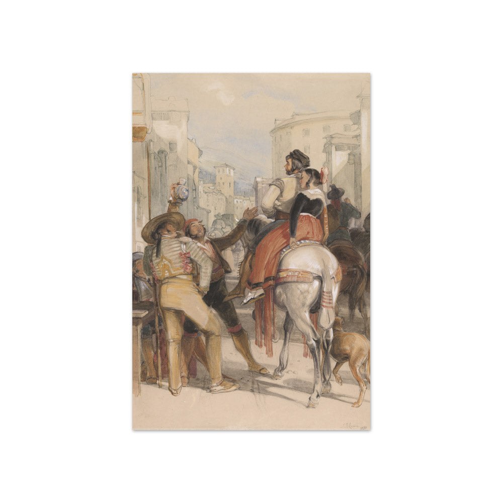 John Frederick Lewis - A Street Scene in Granada on the Day of the Bullfight - Compact / Full Bleed / No Frame
