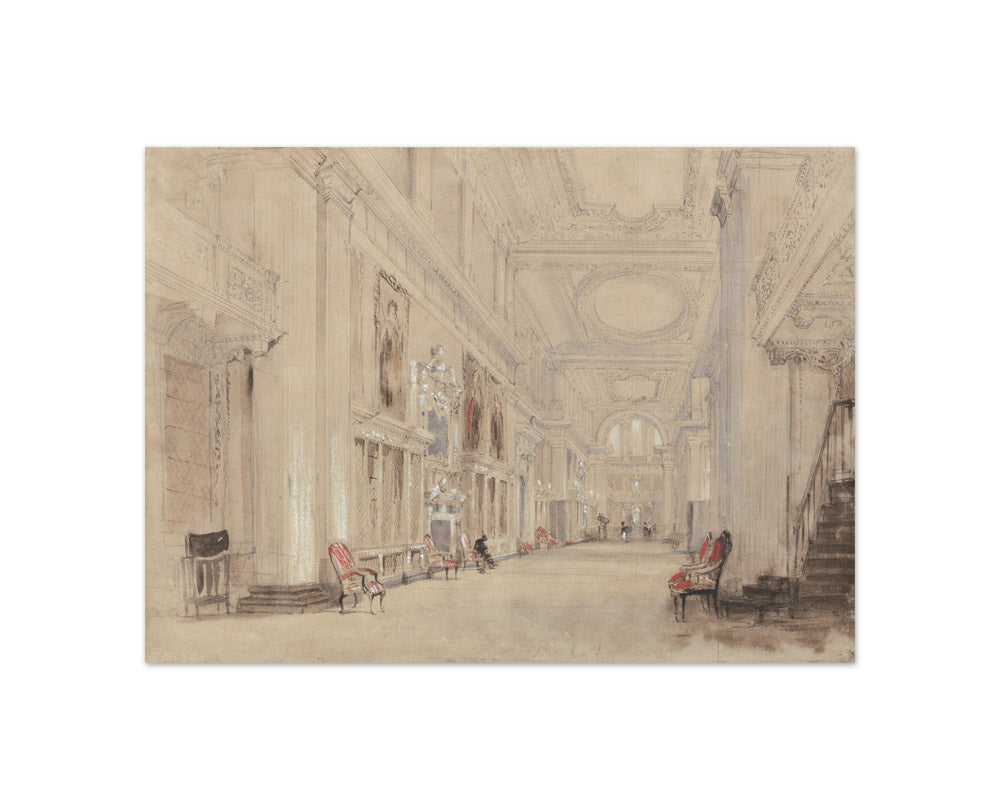 David Cox the Elder - Long Library at Blenheim Palace - Compact / Full Bleed / No Frame