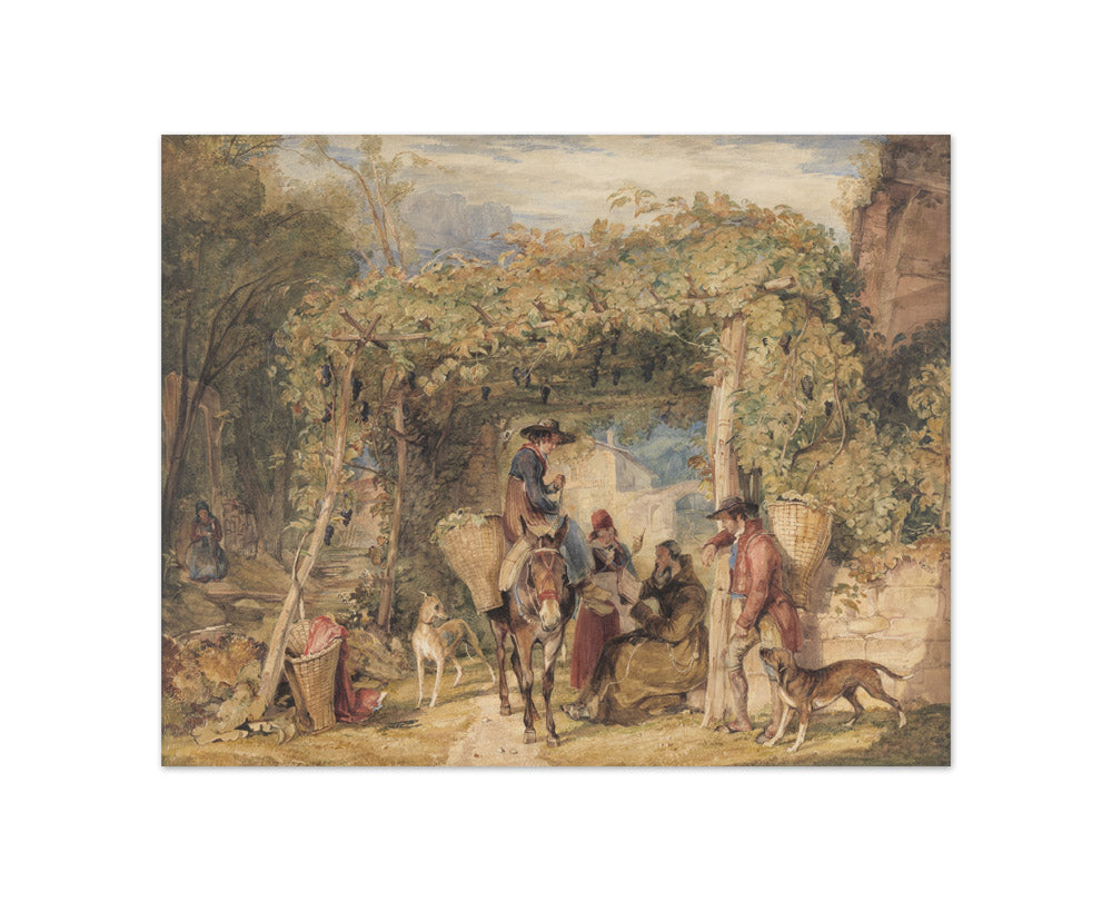 John Frederick Lewis - Figures and Animals in a Vineyard - Compact / Full Bleed / No Frame
