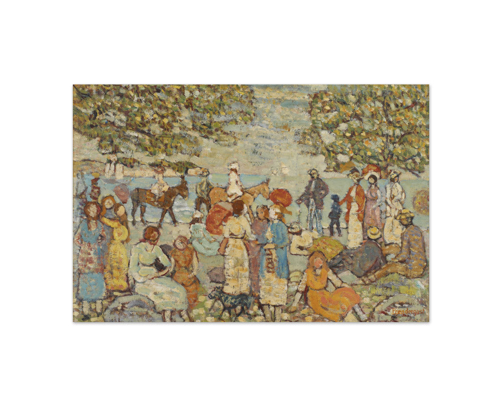 Maurice Brazil Prendergast - Beach Scene with Donkeys (or Mules) - Compact / Full Bleed / No Frame