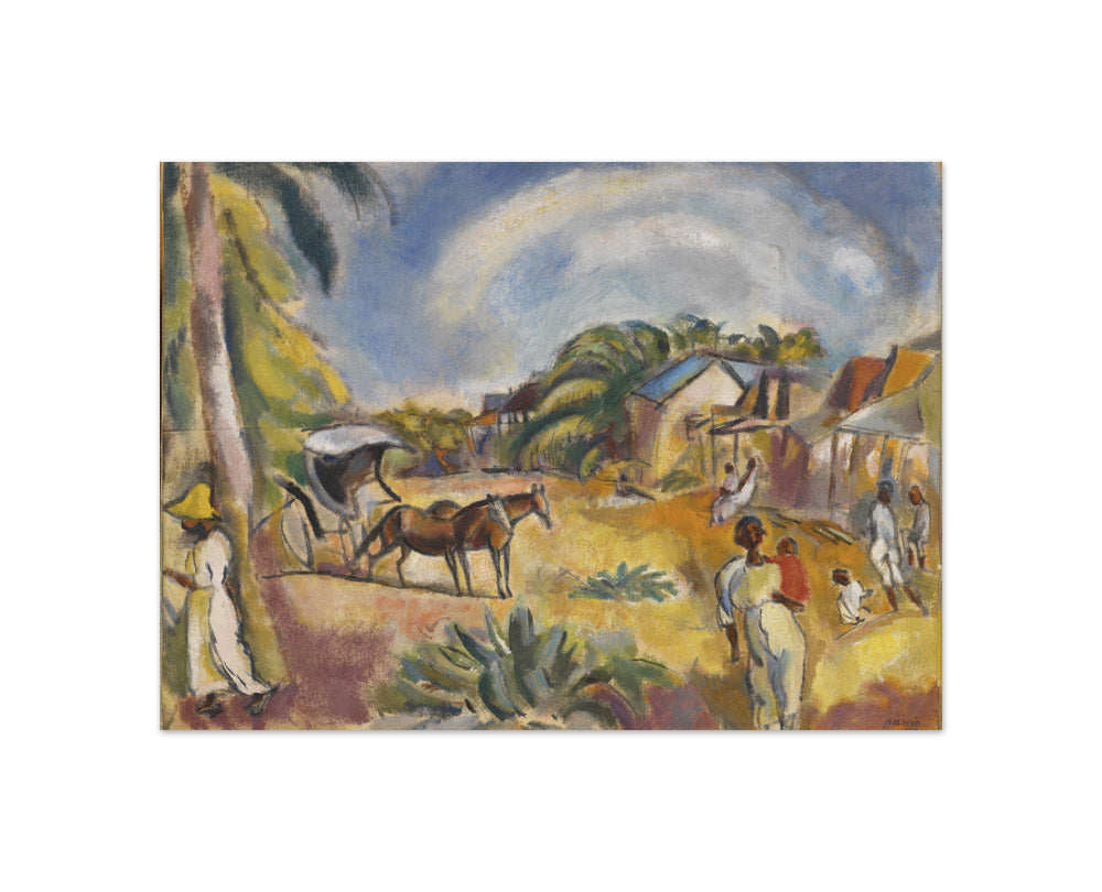 Jules Pascin - Landscape with Figures and Carriage - Compact / Full Bleed / No Frame