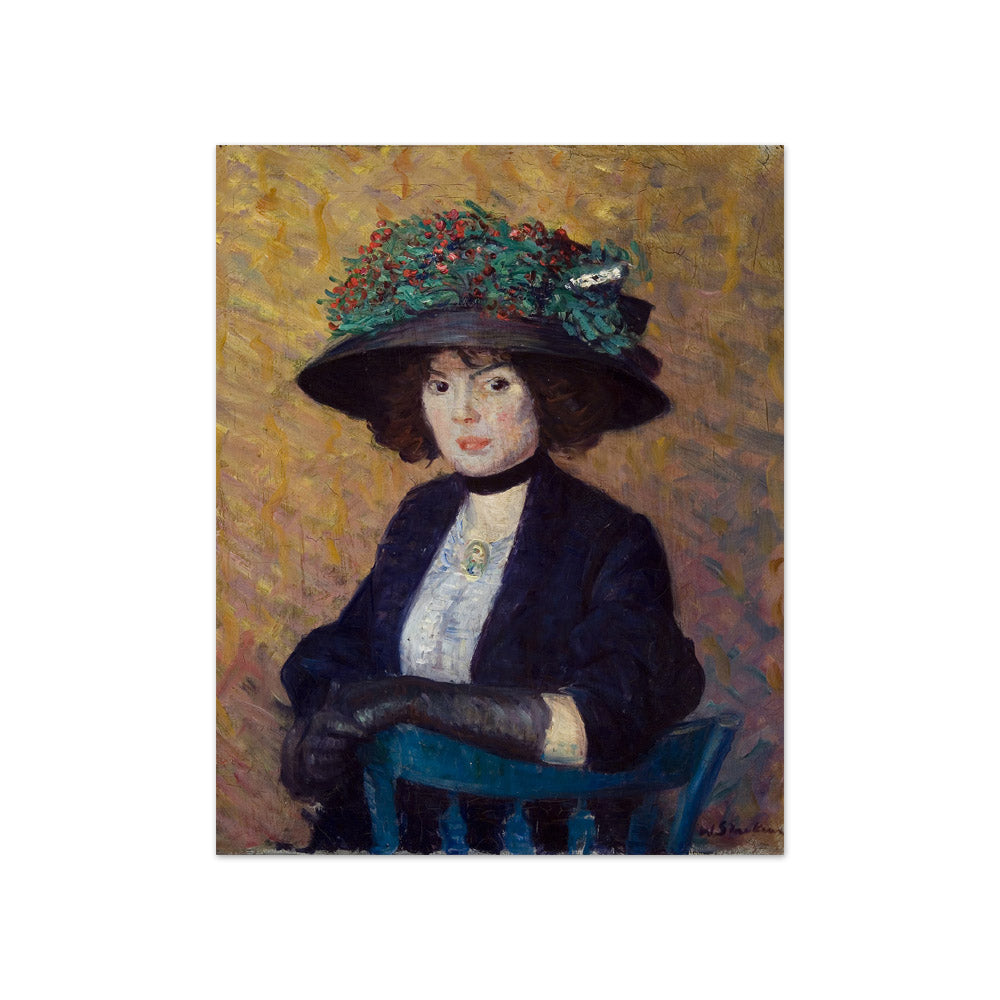 William James Glackens - Woman with Green Hat - Compact / Full Bleed / No Frame