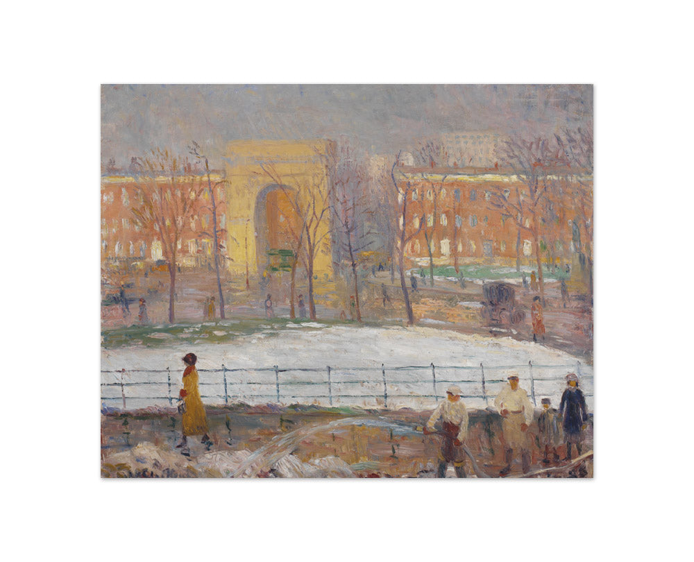 William James Glackens - Street Cleaners, Washington Square - Compact / Full Bleed / No Frame