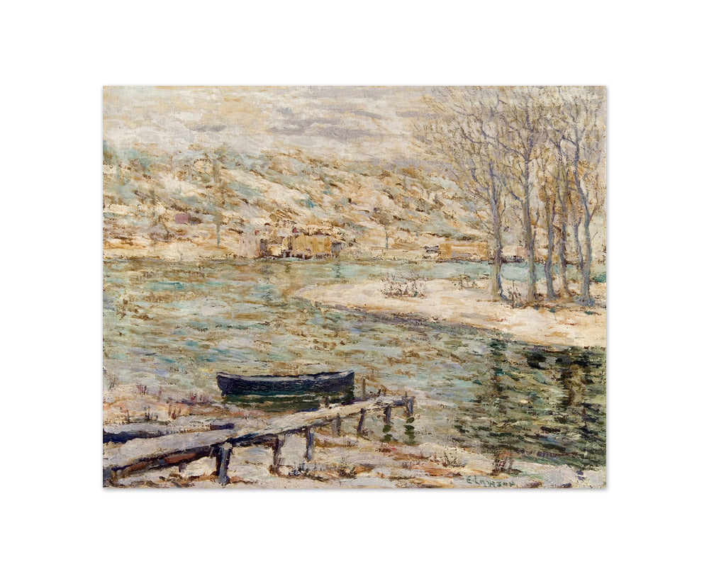 Ernest Lawson - River Scene–Boat and Trees - Compact / Full Bleed / No Frame