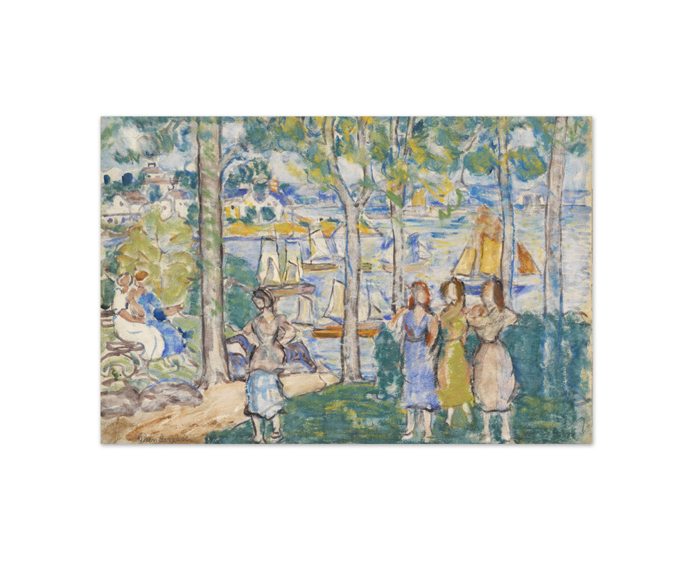 Maurice Brazil Prendergast - Trees, Houses, People - Compact / Full Bleed / No Frame