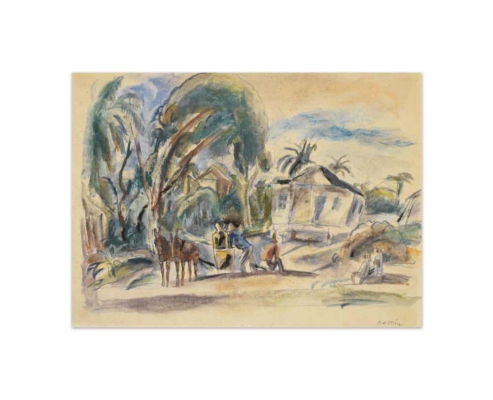Jules Pascin - Landscape, Houses and Trees - Compact / Full Bleed / No Frame