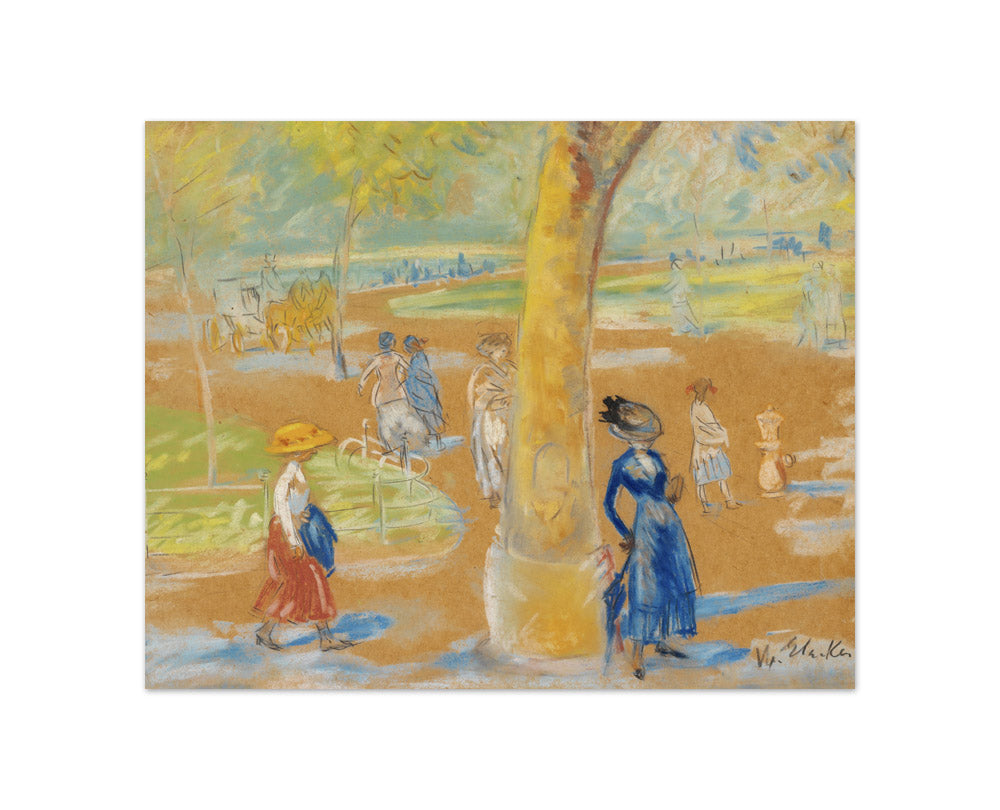 William James Glackens - Woman with Umbrella, Washington Square - Compact / Full Bleed / No Frame