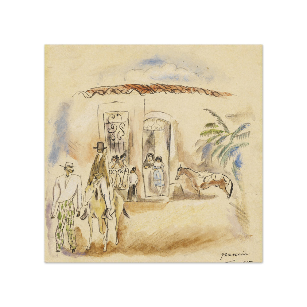 Jules Pascin - Landscape With Figures, Havana, 1915 - Compact / Full Bleed / No Frame
