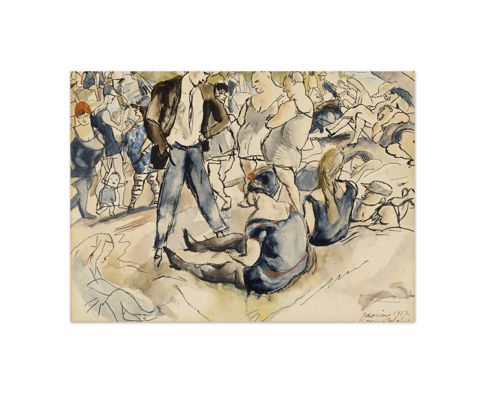 Jules Pascin - Figures on Beach, Coney Island - Compact / Full Bleed / No Frame
