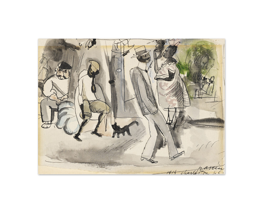 Jules Pascin - Figures and Cat in Park - Compact / Full Bleed / No Frame