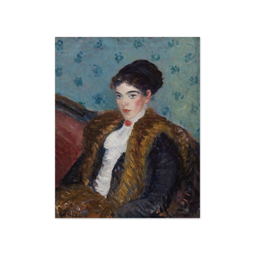 William James Glackens - Girl with Fox Furs - Compact / Full Bleed / No Frame