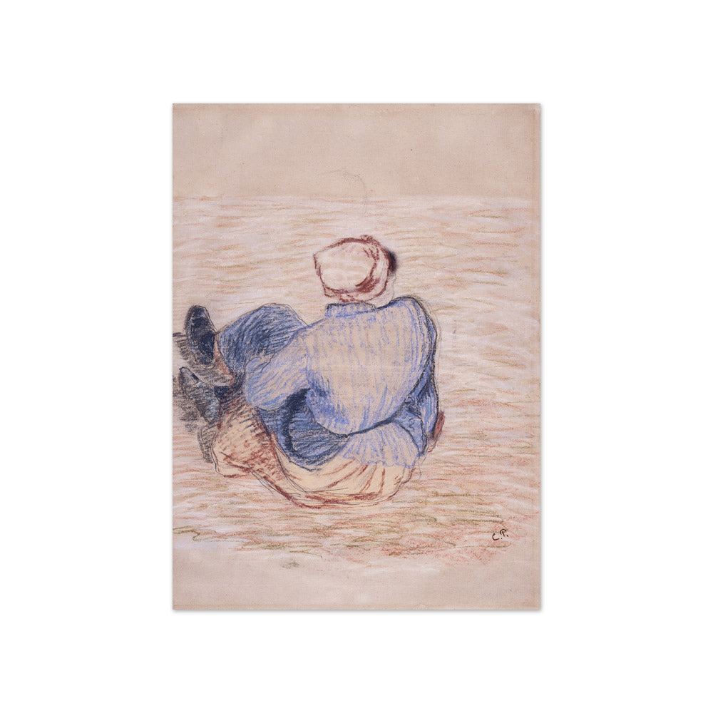 Camille Pissarro - Peasant Girl Seated on the Ground - Compact / Full Bleed / No Frame