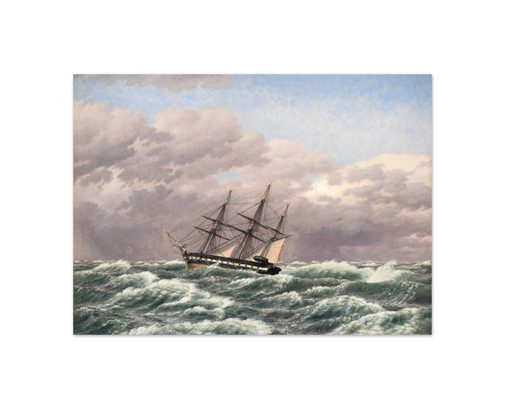 C.W. Eckersberg - The Corvette 'Galathea' in a Storm in the North Sea - Compact / Full Bleed / No Frame